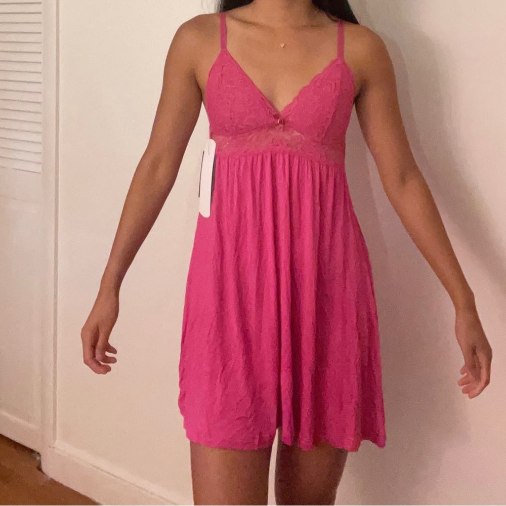 PINK LINGERIE SLIP DRESS